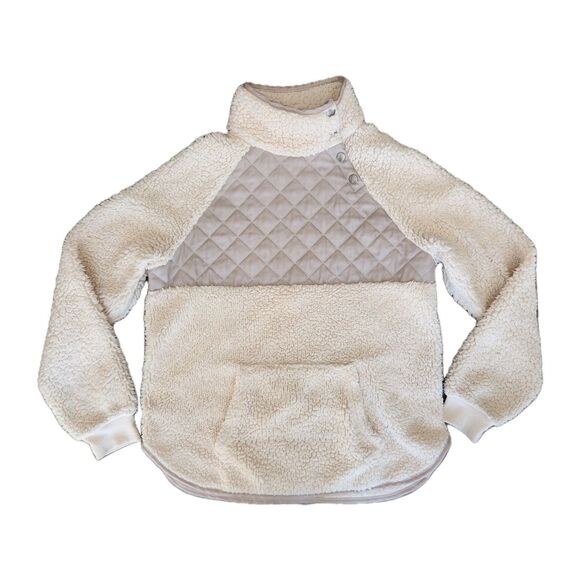 BKE Buckle Sherpa Quilted Sweater Womens S‎ T Snap Gorpcore Outdoors Urban Hiker - Picture 1 of 10